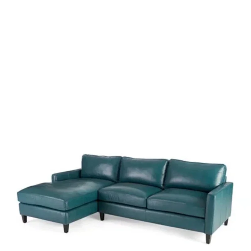 American living room leather soft bag leisure corner sofa furniture model room apartment fashion reception sofa