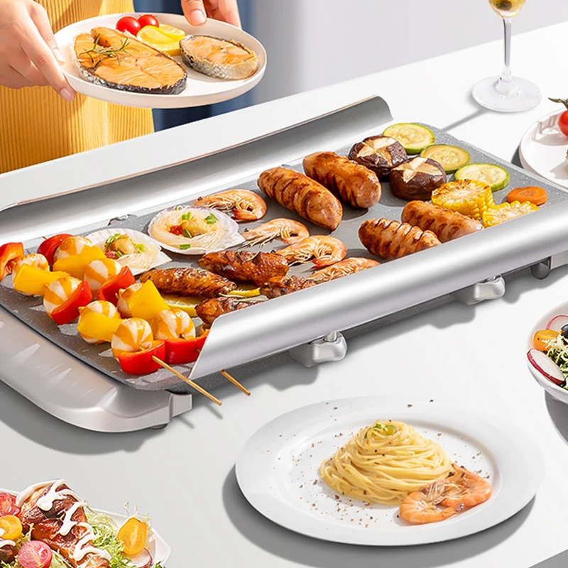 Elektryczny Grill, elektromechaniczny Grill natychmiastowy gotowany gorący kociołek All-in-one Pan grillowany ryba gospodarstwo domowe wielofunkcyjny kryty