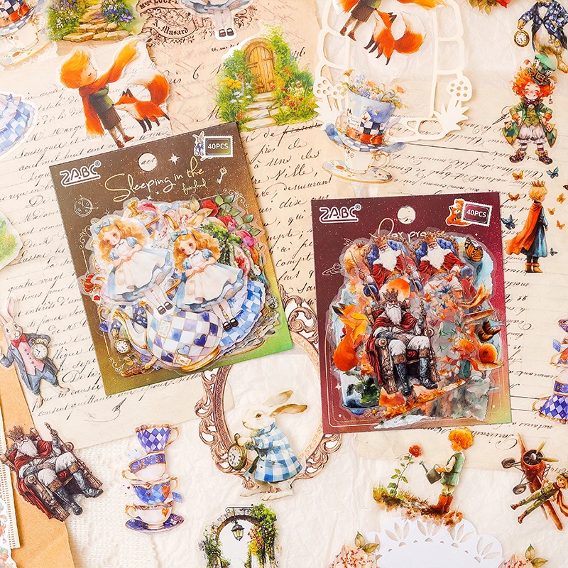 Card Lover 40 Pcs [Fantasy Journey Series] Fairy Tale World Theme Handheld Decorative PET Sticker Paper Material Scrapbook Kit
