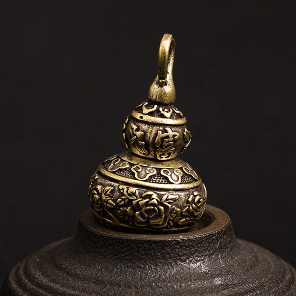 

3 pcs Copper Gourd Hanging Ornaments Vintage Keychain Charms For Diy Car Pendant Jewelry Craft Decor Gift