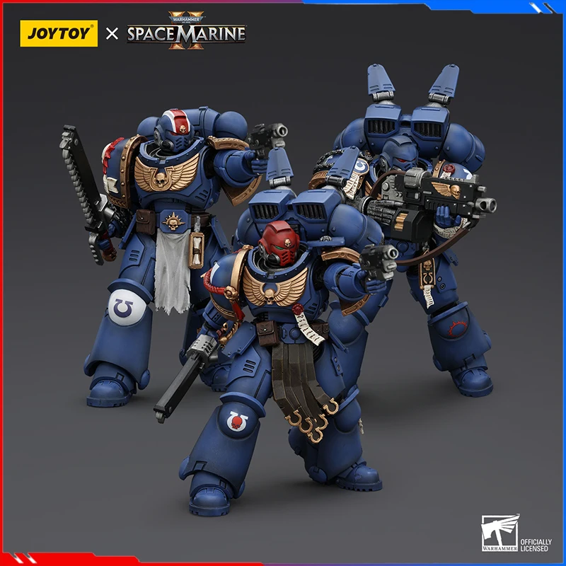 Joy Toy Warhammer 40K Space Marines Uitramarines Titus Squad Anime Action Figure 2024 New Warhammer Toys Decor Birthday Gift