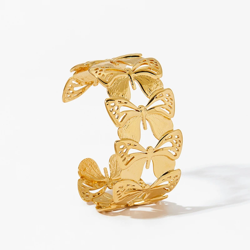 PRISCA | Stainless Steel Butterfly Bracelet for Women and Girl Fashion Italian Charm Accessories New Style