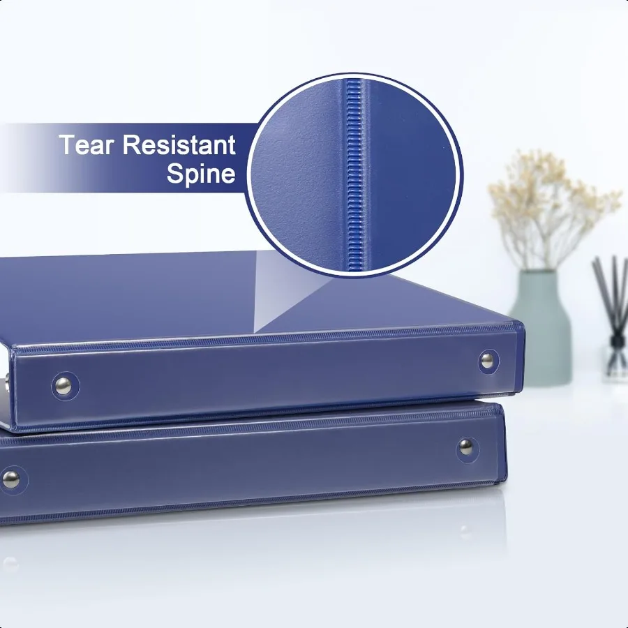 3링 바인더 1인치 클리어 뷰 커버 1뷰 바인더 미국 레터 사이즈 용지 200매 수납 6팩 다크 블루