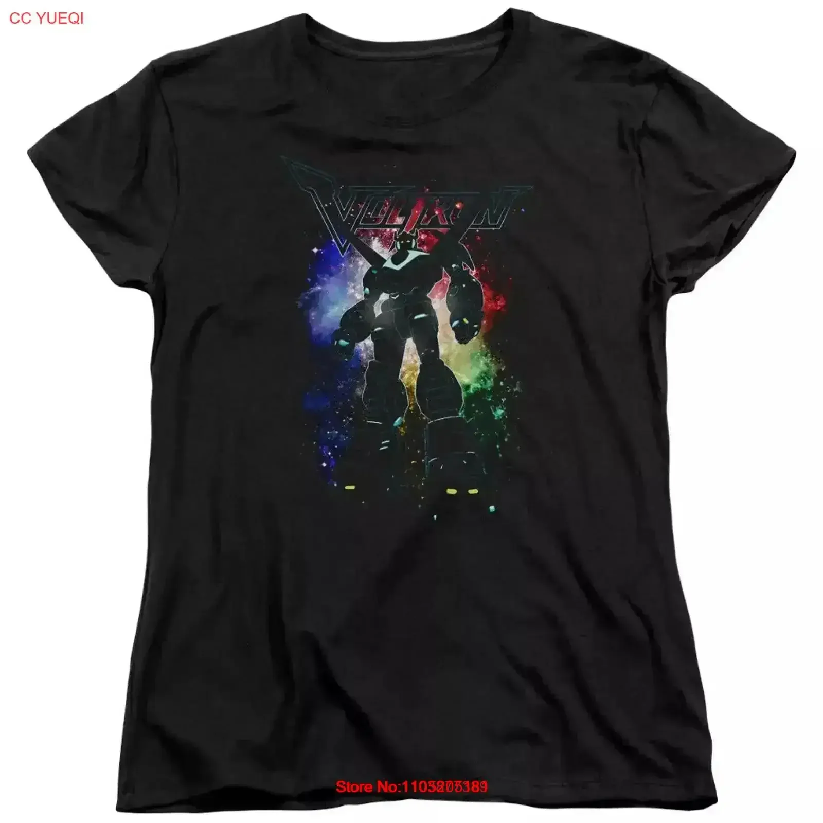 Voltron Legendary Defender Galactic Women's T Shirt vintage Washed Stretched Casual homme designer clothes Slightly Breathable