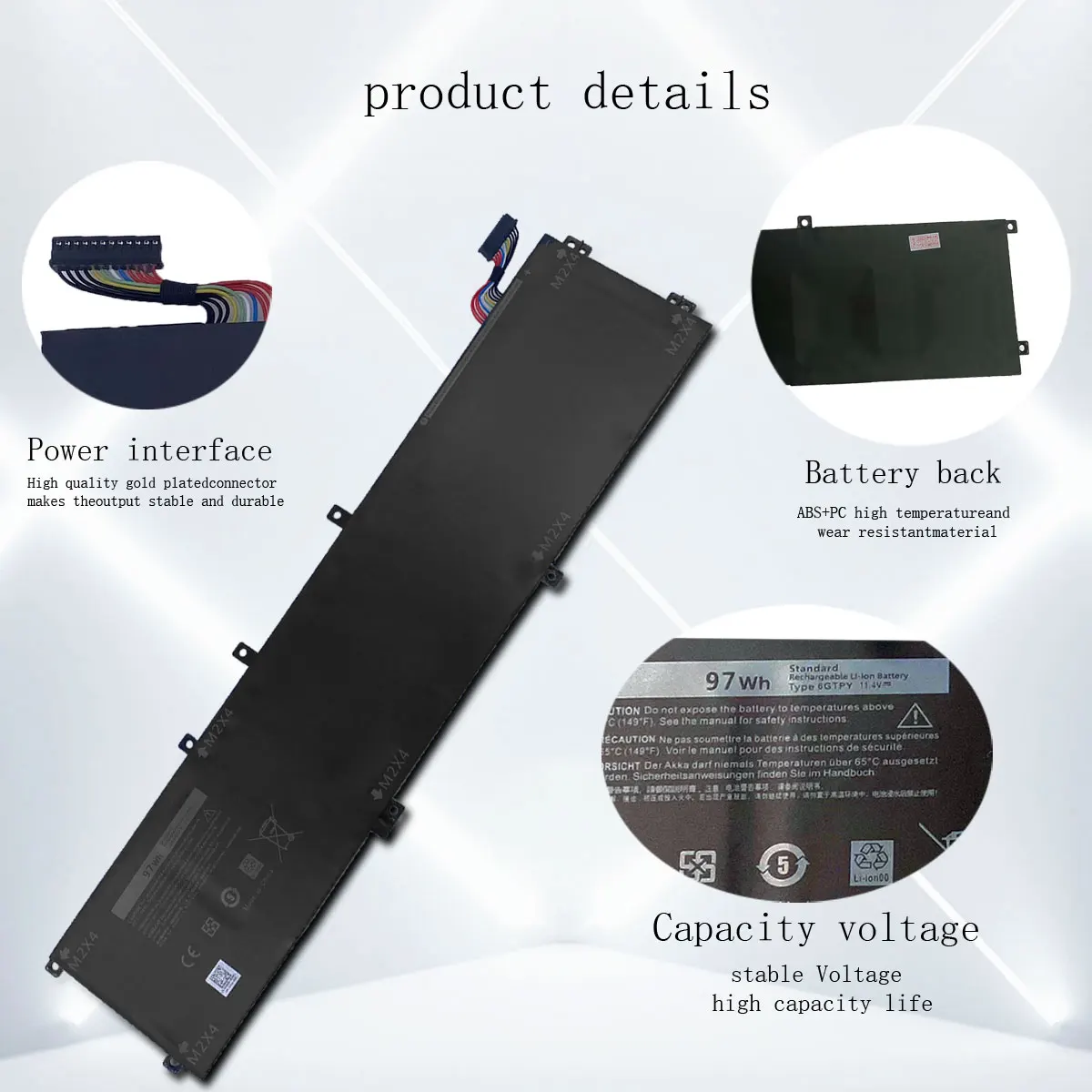 Imagem -03 - Bateria do Portátil gb para Dell Xps 15 9570 9560 7590 Precisão 5520 5530 Series