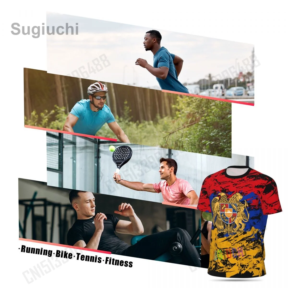 2026 أرمينيا العلم الرجعية ثلاثية الأبعاد الطباعة الصيف تي شيرتات قصيرة الاكمام الرجال النساء ملابس شبكية تنفس الرياضة تيز #6