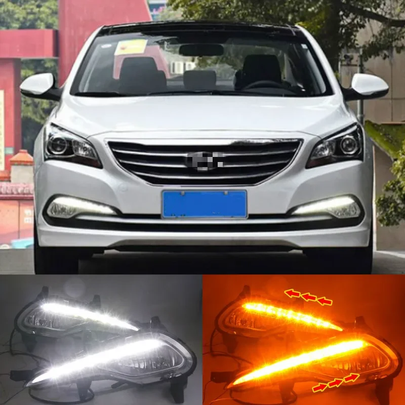 1Pair For Hyundai MISTRA 2014-2016 LED Daytime Running Light Turning Signal Lamp DRL Day Light Front Bumper Fog Light