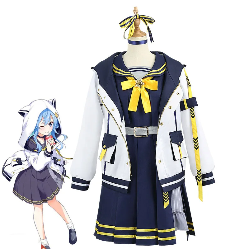 

Hololive Vtuber Hoshimati Suisei Cosplay Costume YouTuber Suisui Sailor Suit Halloween Virtual Idol Anime Coat And Dress