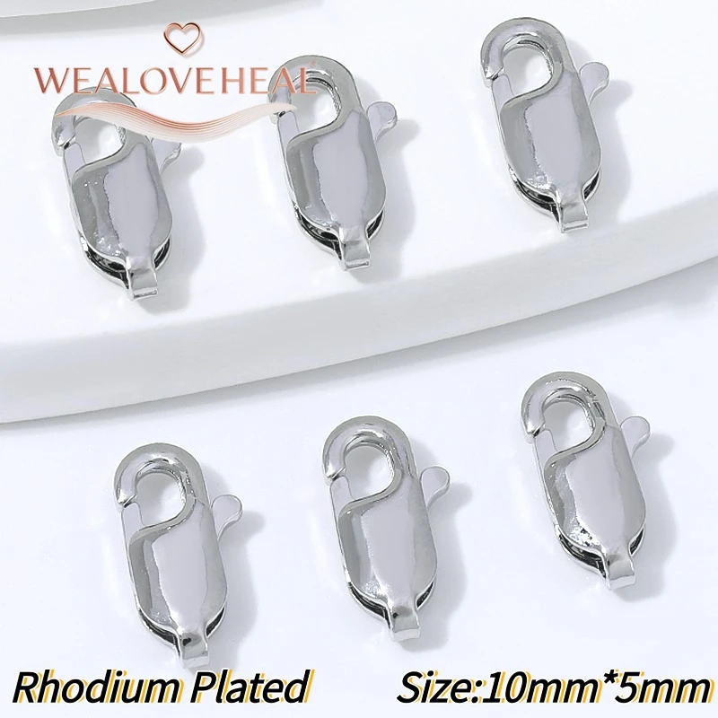 armband verschluss, 5/10/20 Stück 18K vergoldete Messing-Karabinerverschlüsse für die Schmuckherstellung, 10mm 12mm DIY Armband- und Halsketten-Zubehör Verbinder – Detail 21