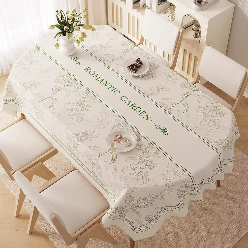 Oval dining tablecloth, washable waterproof oil-proof heat-resistant new luxury table cover for living room tea table