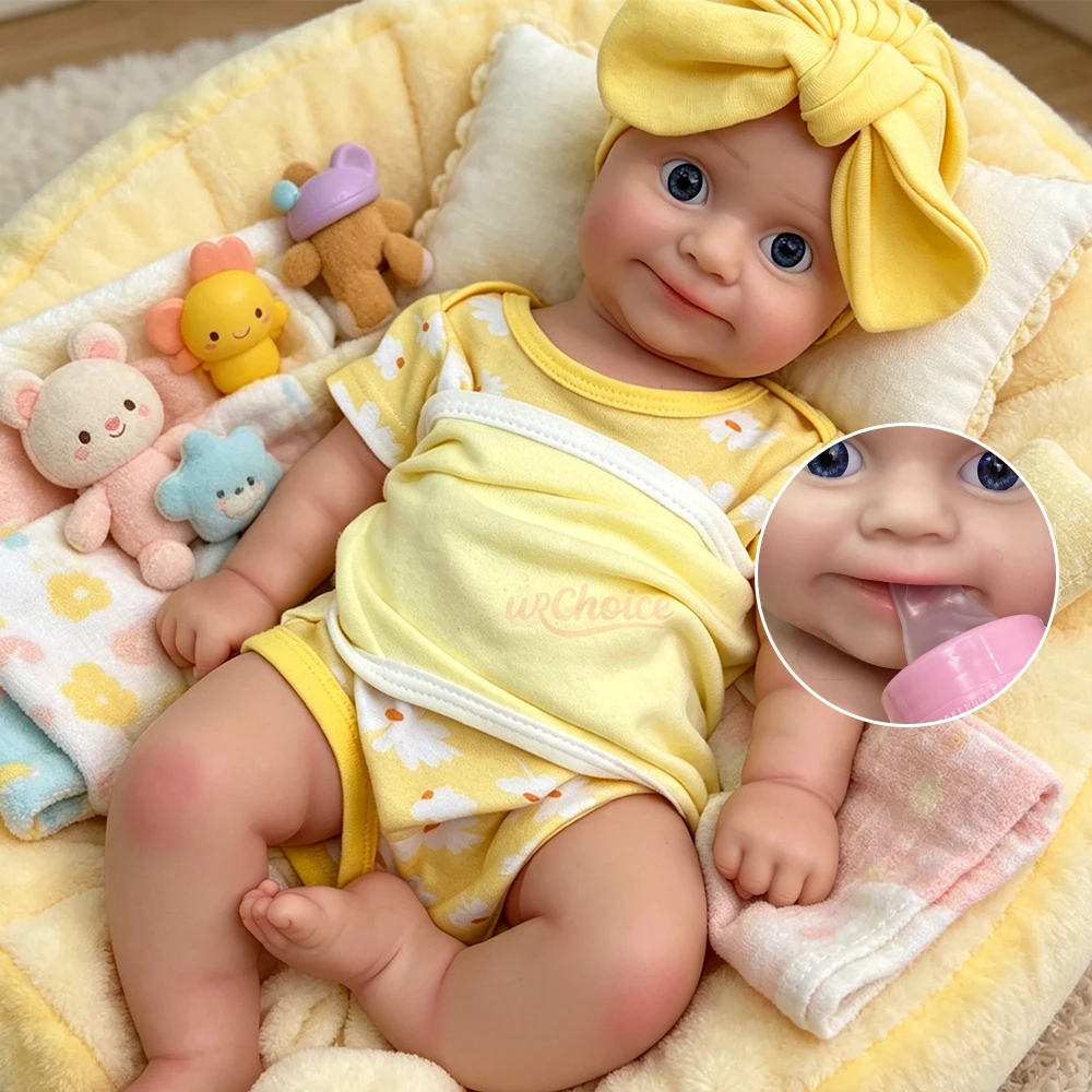 

Can Open Mouth Maddie 20Inch Full Soft Handmade Silicone Reborn Baby Girl Lifelike Waterproof Toy for Birthday Gift