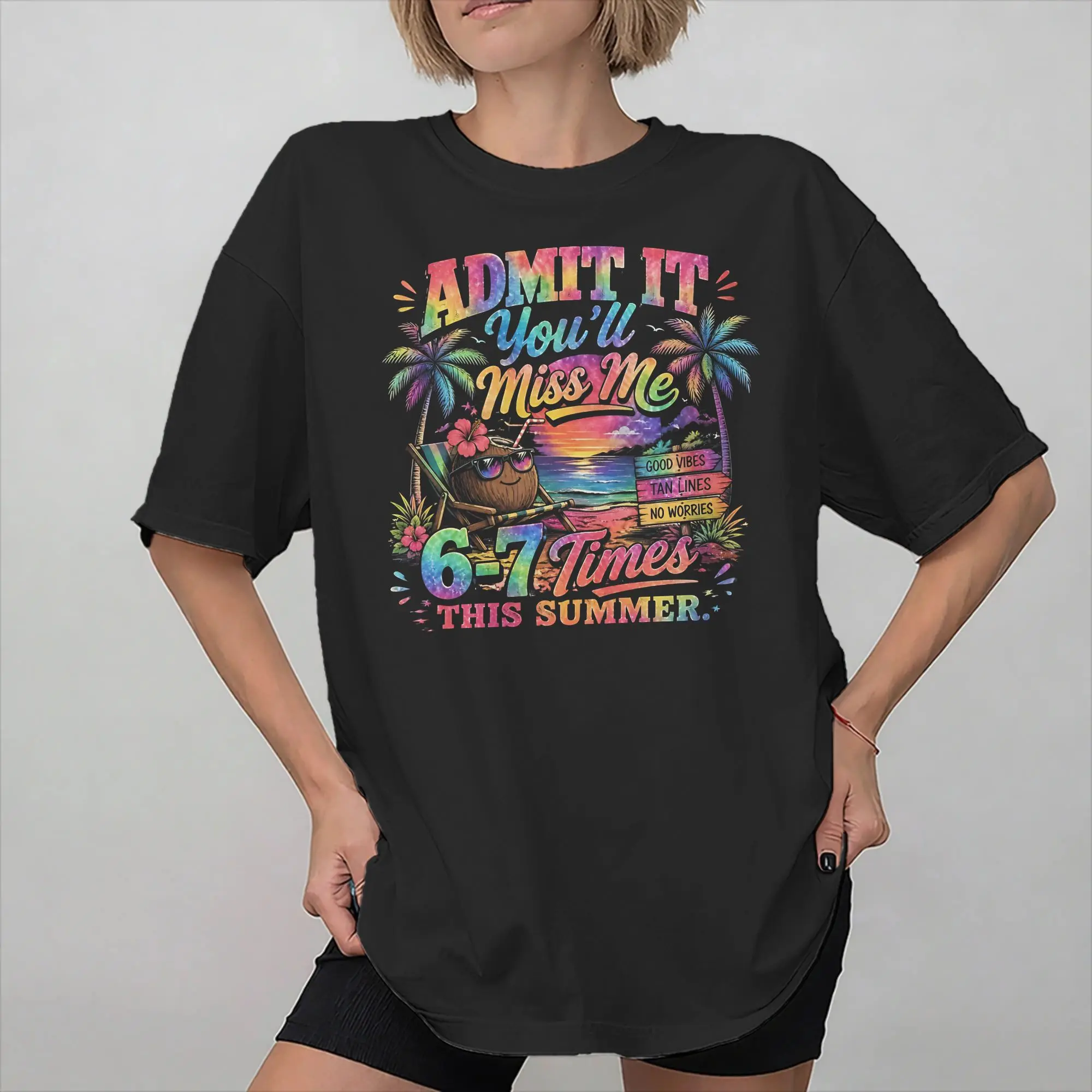 Men Women Graphic Print Admit It You'll Miss Me 6-7 Times  Tee T Shirt Cotton  T-shirts Clothing
