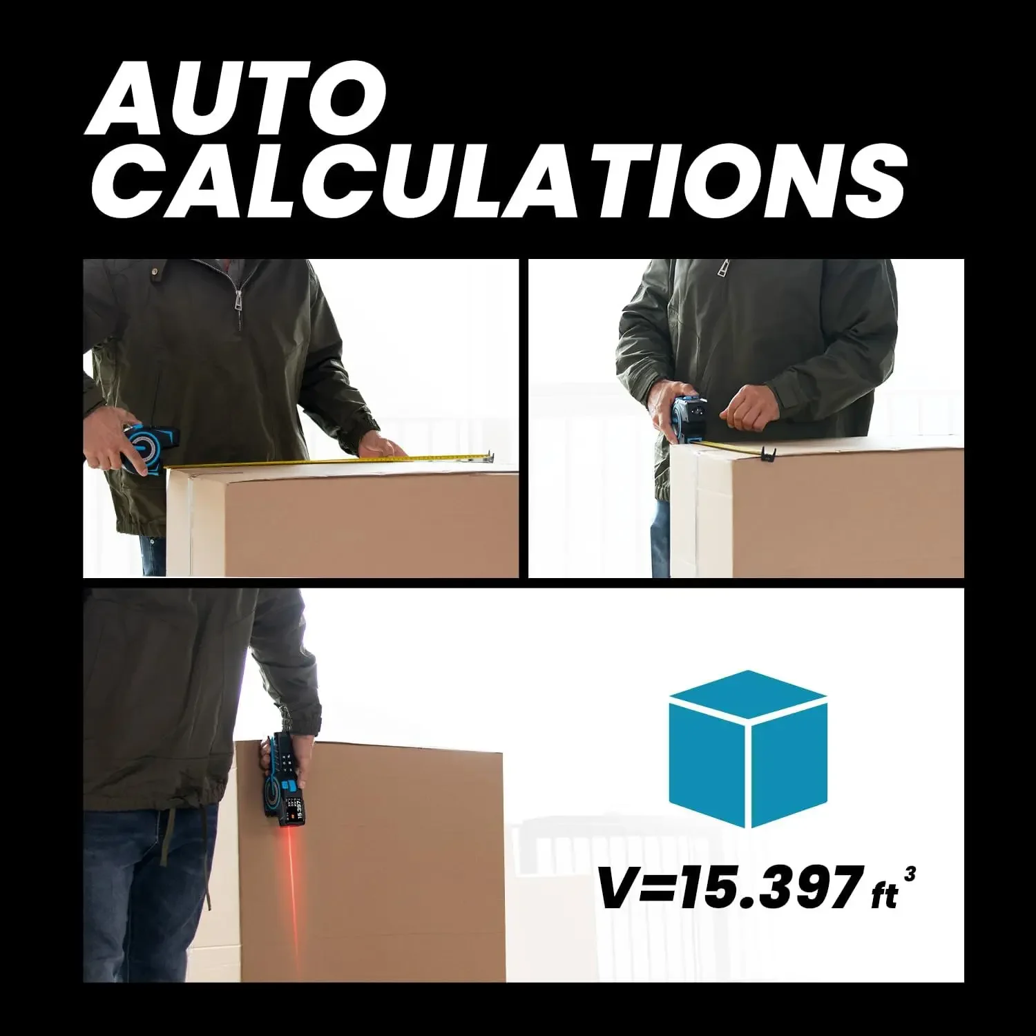 Tape Measure, 330Ft Laser Measurement Tool & Auto Lock Tape with Instant Digital Readout, Extended Laser Line & Incremental Meas