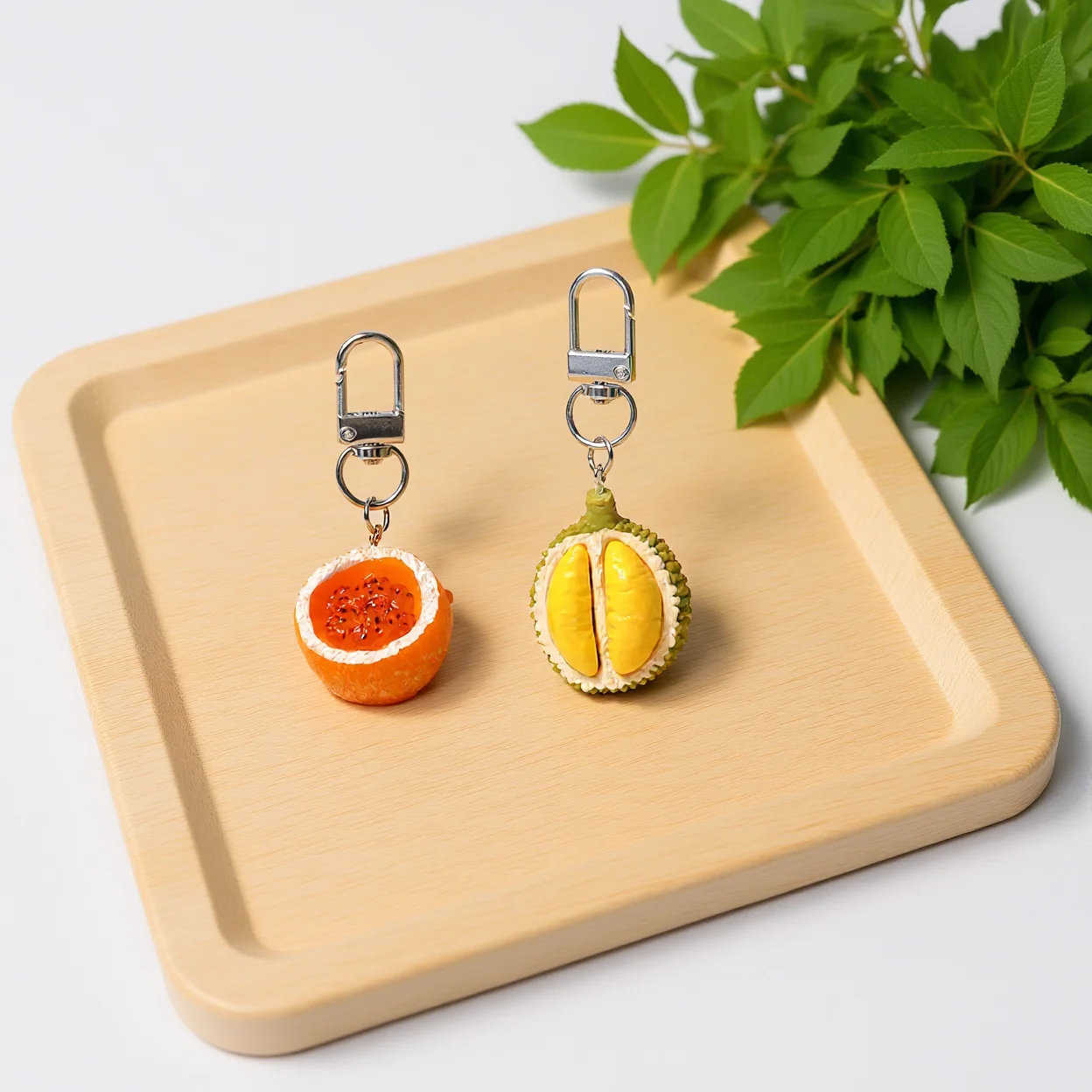 Simulated Fruit Keychain Metal Key Accessory 3d Fruit Pendant Fresh Bag Decorative Pendant For Bags Keys Key Ring