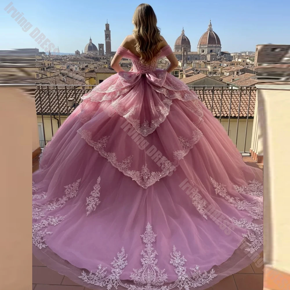 Customized Quinceanera Dress Sweetheart Neck Lace Applique Beaded Sleeveless Tulle Ball Gown Party Birthday for Sweet 15 16 Gown