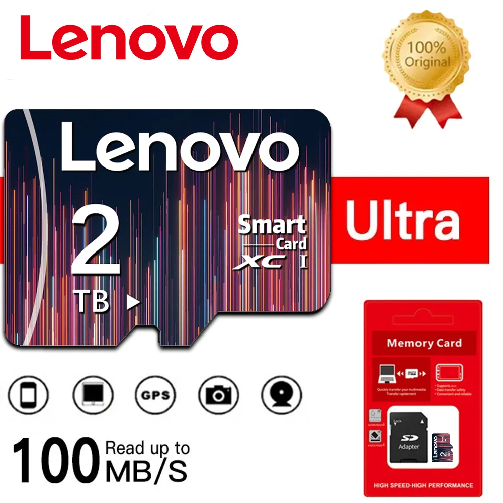 Lenovo Memory TF Card 512GB 256GB 128GB SD/TF Flash Memory Card 1TB 512 256 GB Micro TF/SD Flash Card For Phone Ps5 Dropshipping