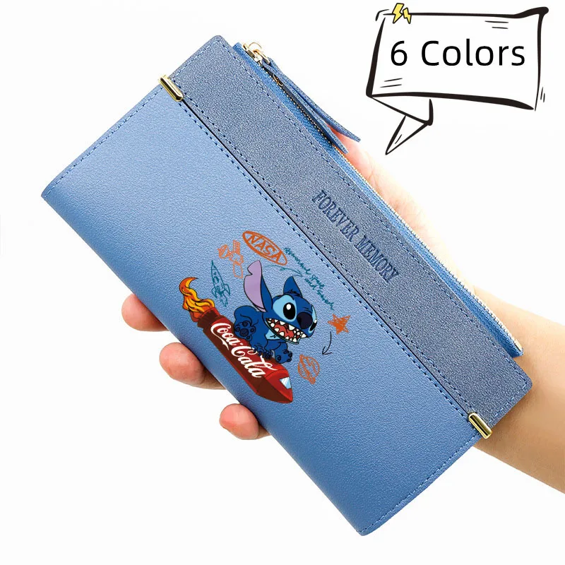 Disney Stitch Long Wallet Daily Use Multiple Card Slots Portable Zipper Coin Loading Pu Cute Cartoon Wallet Womens Birthday Gift