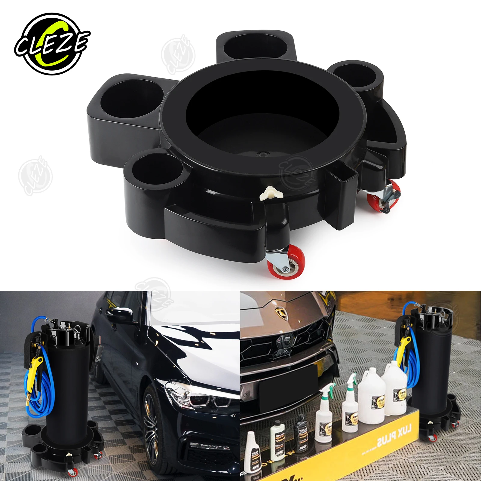 CLEZE 5 Gallon Rolling Bucket Dolly 360 Degree Multifunctional Window Tint Keg Base Car Wrapping Tools without tint keg