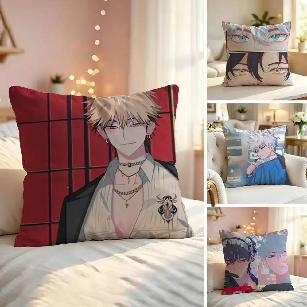 Link Click Pillow Case Sofa Living Room for Bedroom Headboard Backrest Cushion Square Nap Time