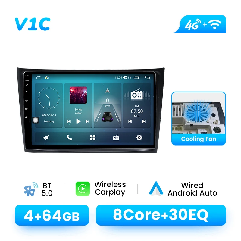 10 "Android 14 Draadloze Carplay Auto Multimedia Speler Voor Volvo XC90 2004 - 2013 Radio Stereo Multimedia Video GPS navigatie
