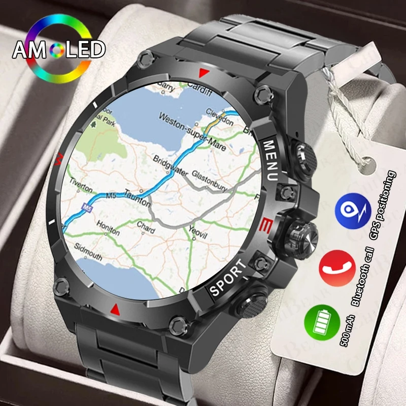 

Military Grade GPS Smartwatch Men Metal 1.43 inch AMOLED HD Screen 500 mAh LargeBattery Health Monitoring Sport Smartwatch 2025