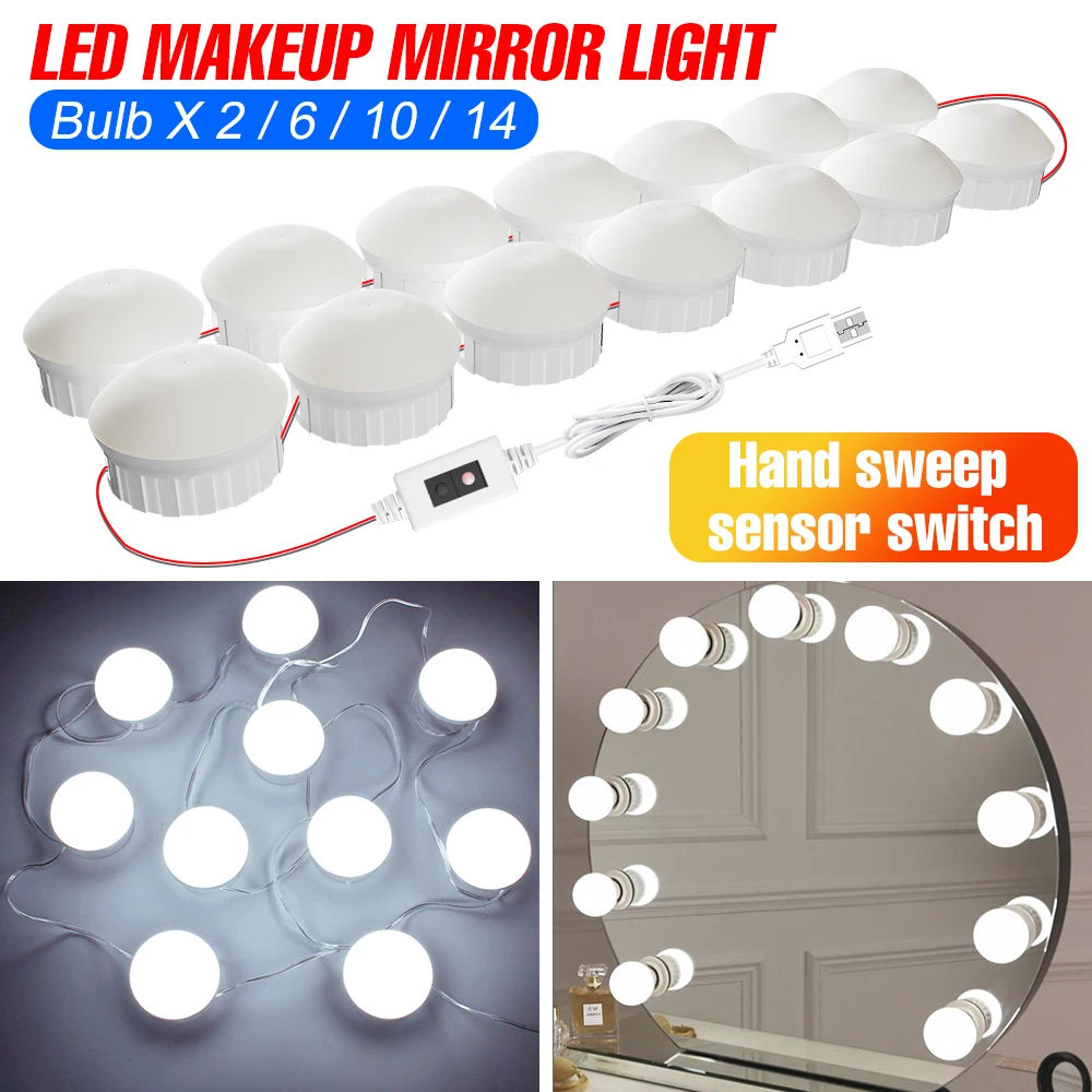 

LED Makeup Tables Wall Lamp USB Dressing Room Mirror With Light For Bathroom Vanity Light Bedroom Floor Mirror Dimmable LED Lamp