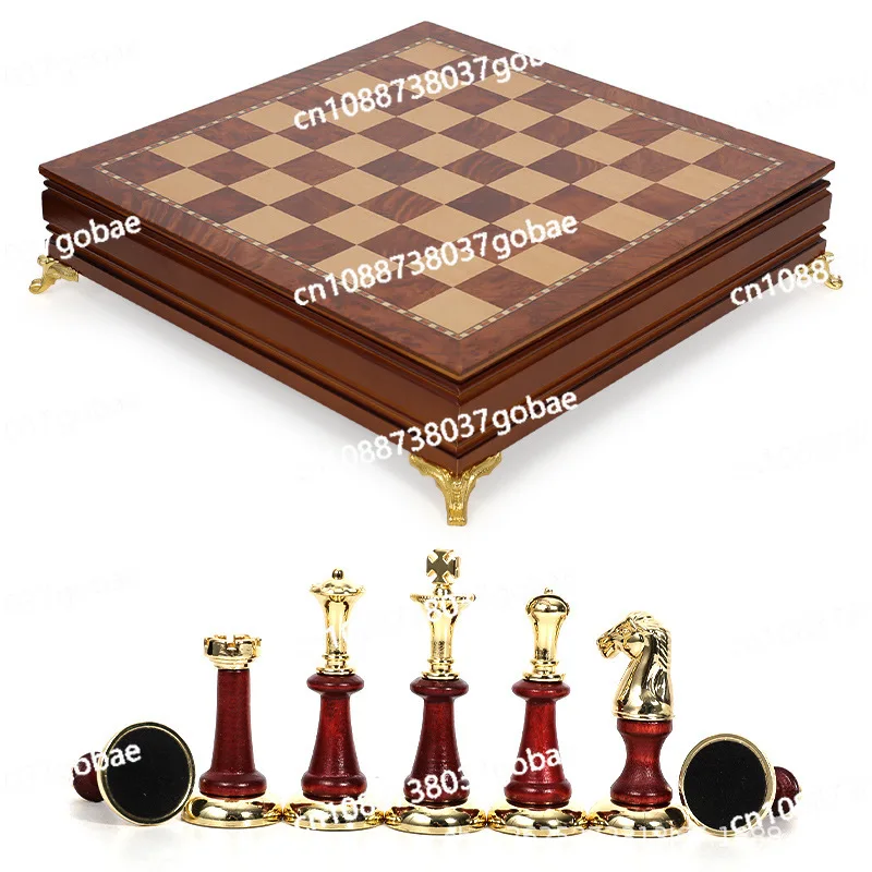 

Luxury metal + solid wood, desktop good storage, exquisite, chess set