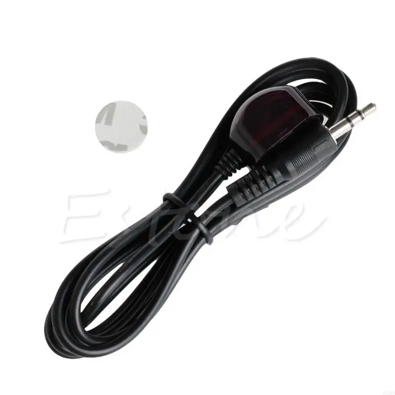 A2BD 38Khz Blaster Remote Control Receiver Accessories Black Extender Extension Cable 3.5mm With Adhesive Tape