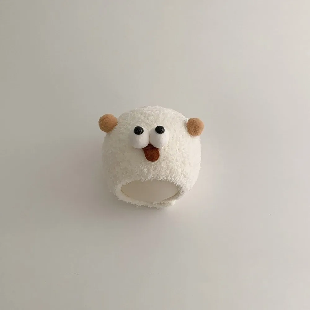 New Warm Knitted Hat Coldproof Cute Bear Pullover Cap Windproof Ball Beanie Hat Outdoor Sports
