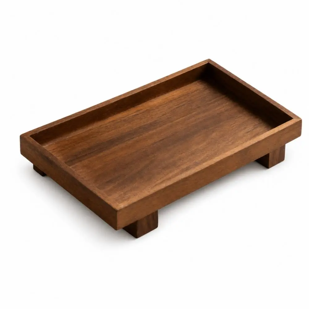 Decorate Tray Japanese Style Wooden Tray Wooden Rectangular Gongfu Tea Tray Dessert Pallet Coffee Table