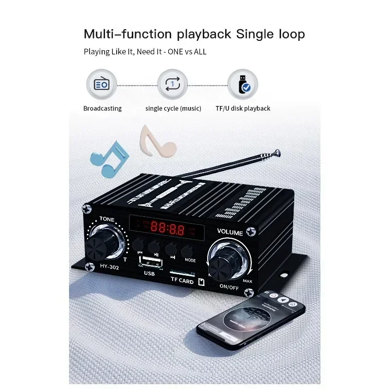 2024 neue Digitale Bluetooth Verstärker 12 V Hause Auto 2 Kanal HIFI Sound Lautsprecher FM Rrceiver Mini Audio Amplificador Klasse-AB AMP