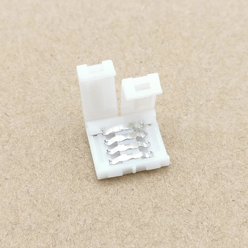 RGBW LED 커넥터, 5050 3528 LED 단일 색상 RGB RGBWW 스트립 조명용, 10mm 4 핀 프리 납땜 커넥터, 10 개