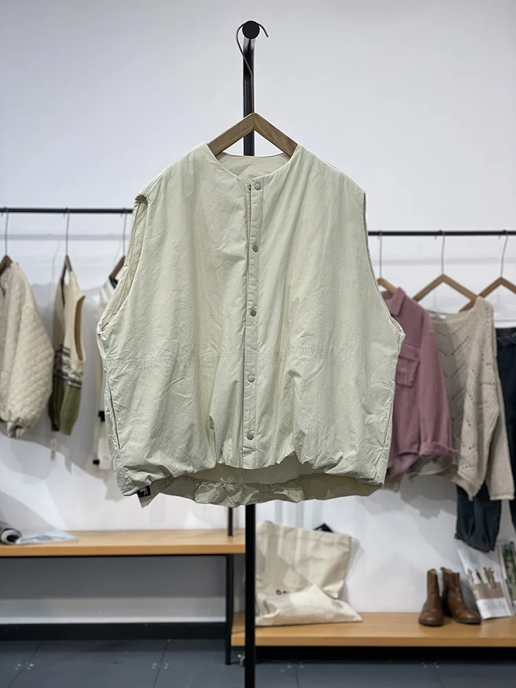 Gilet chaud en coton pour femmes, Jaet décontracté, superposition Faion, vêtements d'extérieur d'automne et d'hiver, détail de boutons ronds Ne