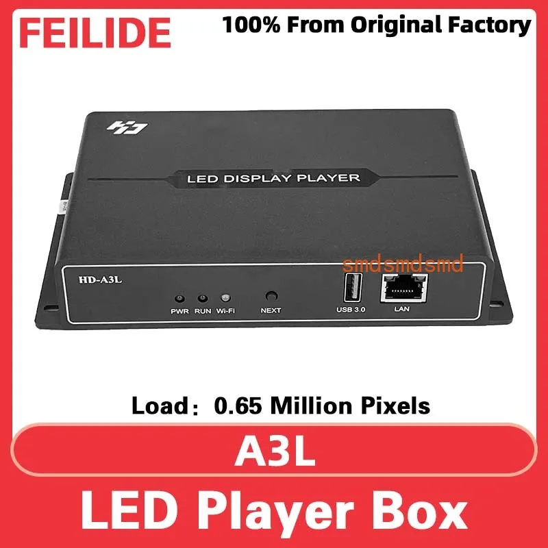 

HD-A3L Full Color LED Panel Video Wall USB Port Controller Mobile Phone WiFi Playback Box LED Display Screen Illuminated Sign