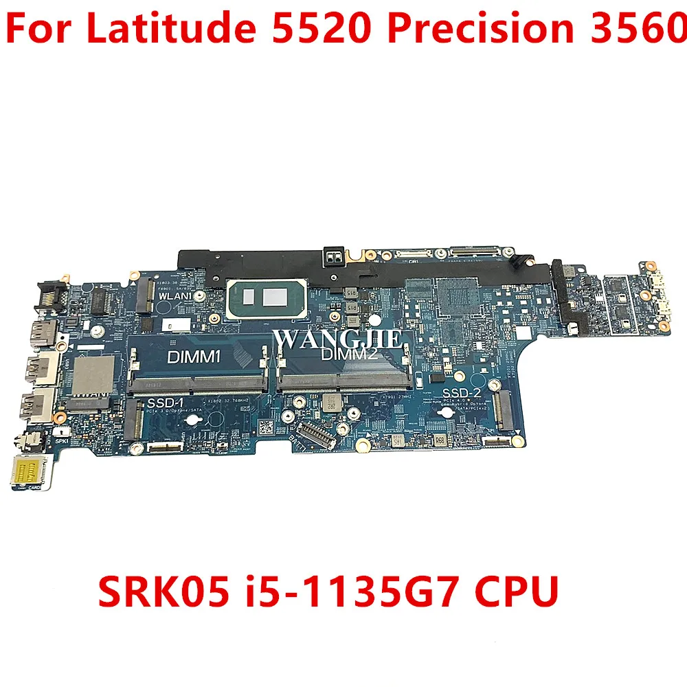 213253-1 For DELL Latitude 5520 Precision 3560 Laptop Motherboard CN-0RW8NK 0RW8NK SRK05 I5-1135G7 CPU 100% Tested OK