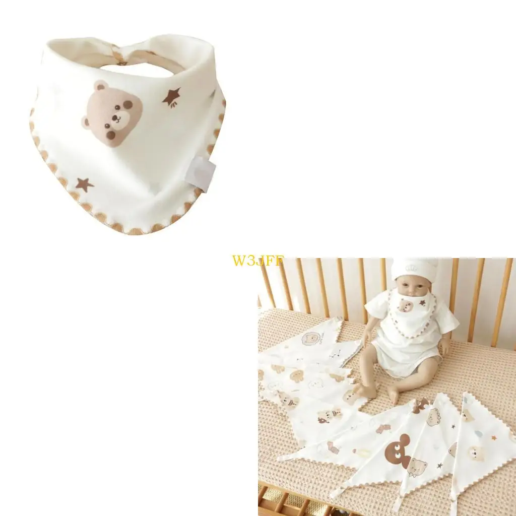 

W3JF Cotton Infant Bibs for Newborns & Toddlers Patterns Boy Bibs for Teething Drools