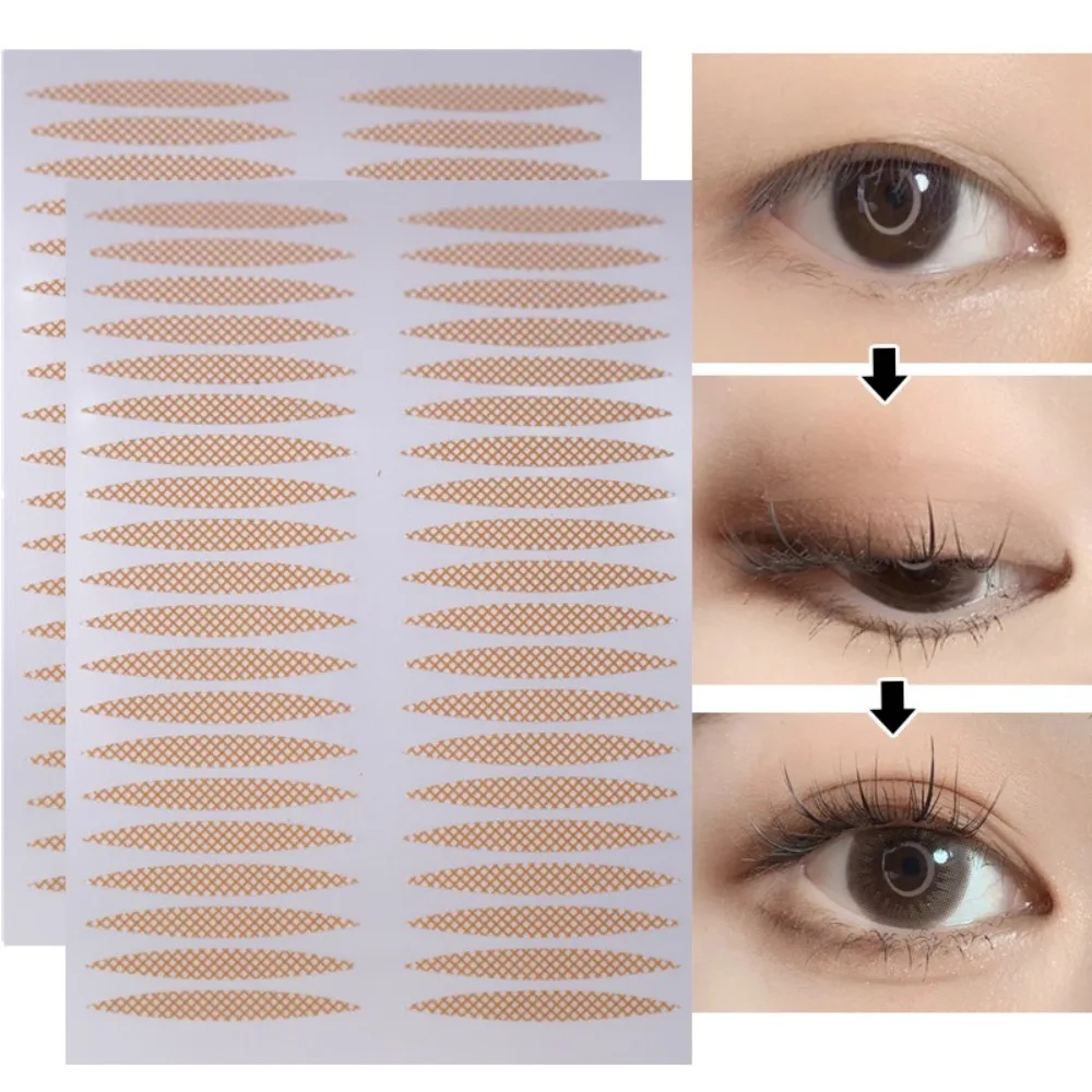 Selbstklebendes Lape, doppelt gefaltetes Augenlidband, wasserdichtes transparentes Netz, olivförmiger Augenlid-Aufkleber, Augen-Make-up-Werkzeuge