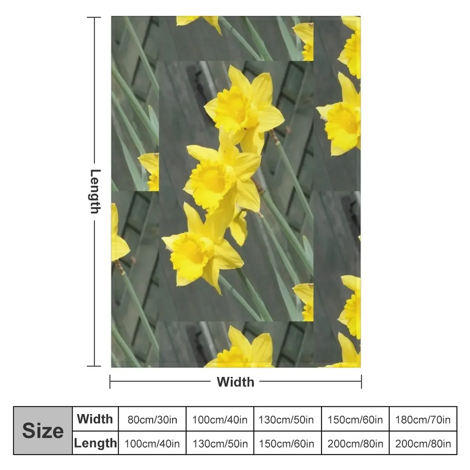 Yellow Daffodils Throw Blanket Beautifuls Fashion Sofas Flannel Fabric Blankets