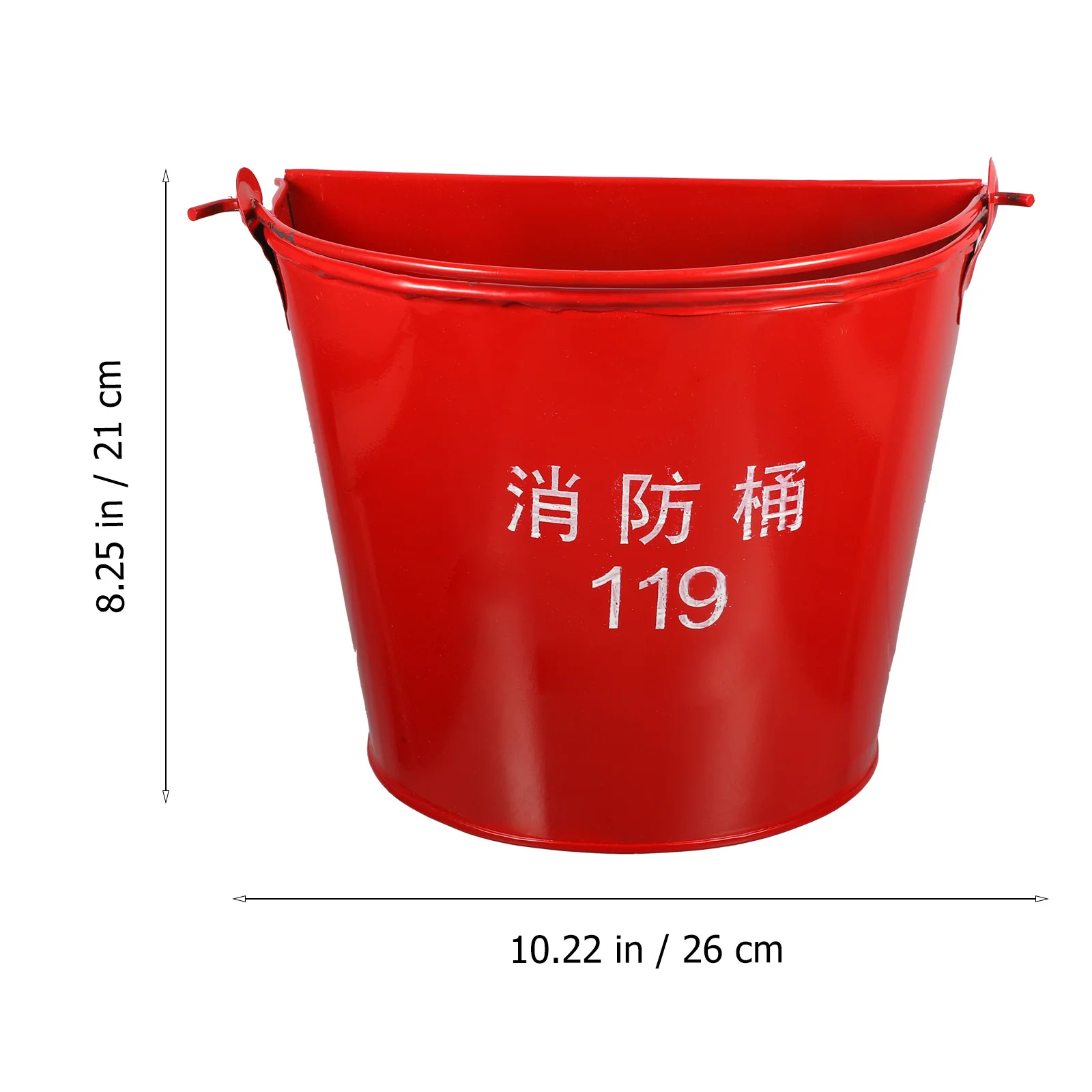 1pc Firefighting Sand Bucket Thickened Iron Semi-Circular Design For Fire Station Emergency Gas Station Use Container