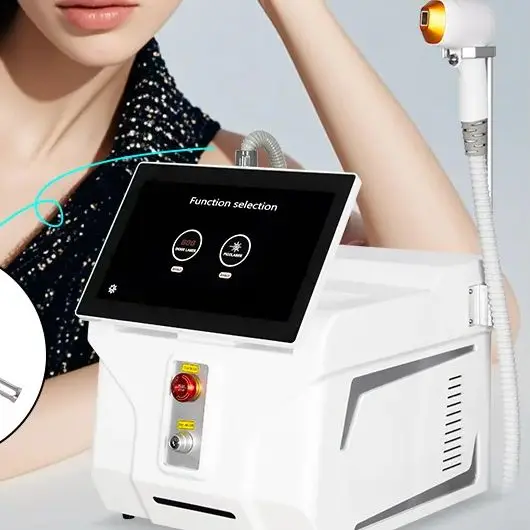 

2in1 Soprano Titanium Ice Platinum Diode 755 808 1064nm 3 Wavelength Laser ND:YAG Machine Painless Hair Removal Machine