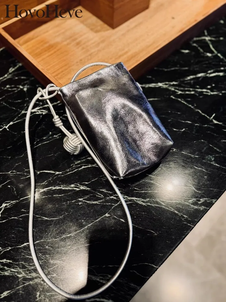 Ladies Fashion Casual Single Shoulder Bag Women Genuine Leather Mini Phone Bags Design Solid Color Soft Cowhide Crossbody Bags