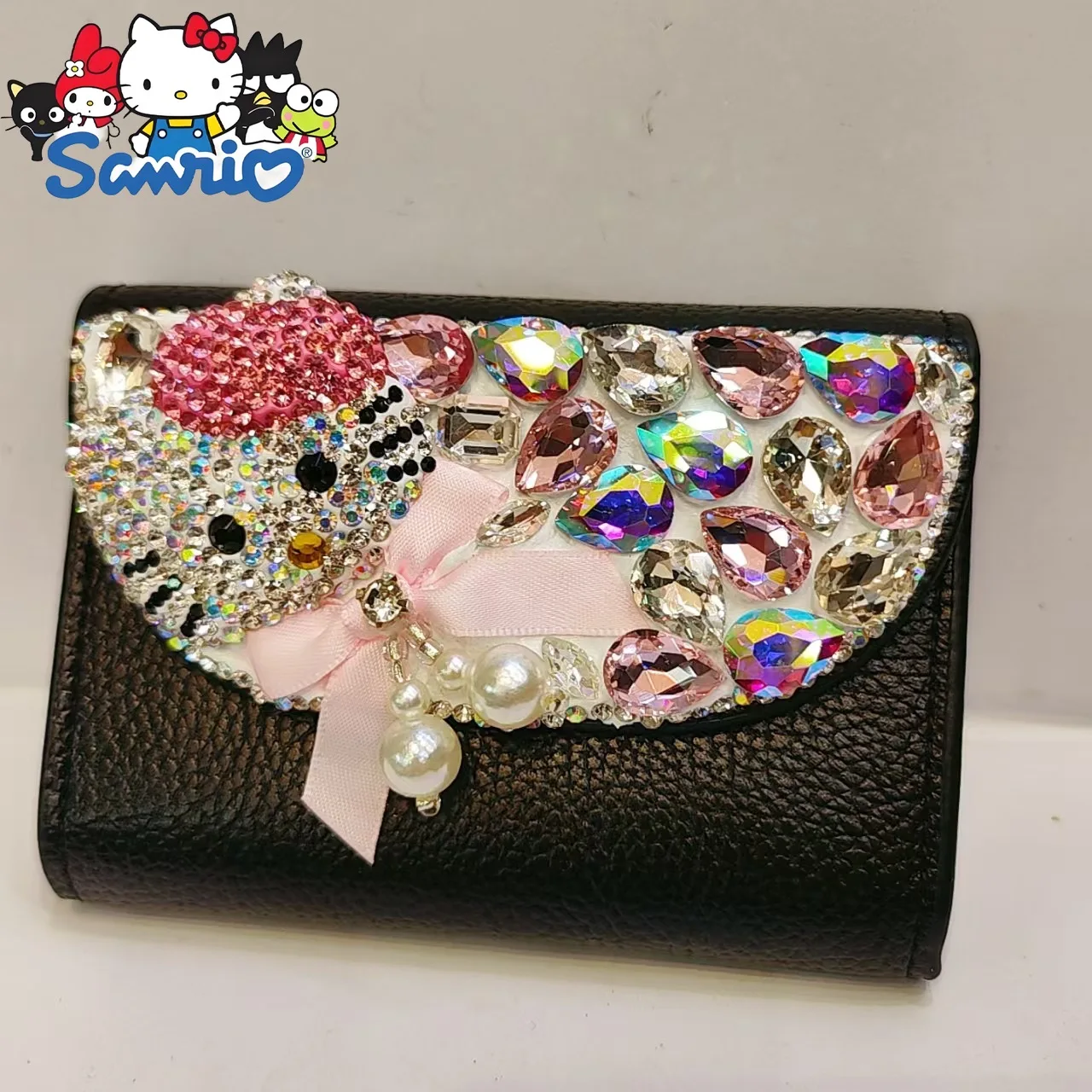  Hello Kitty Diamond Women's Coin Purse Cartoon Fashion Mini Women's Coin Purse High Quality Luxury Shiny Women's Wallet