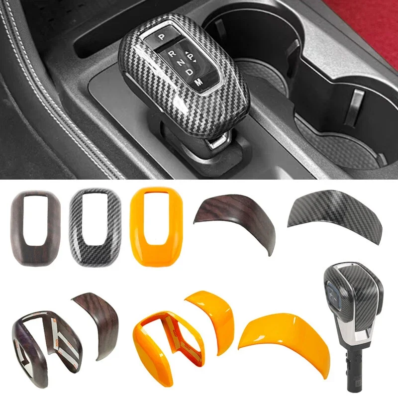 ABS Carbon Fiber Car Gears Shift Knob Cover Mat Fit for Ford Ranger Everest 2023 2024 2025 2026 Car Styling Accessories