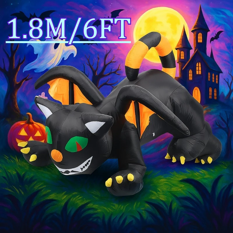 

6 футов уличные праздничные украшения, надувные модели, дракон на Хэллоуин с крыльями, встроенные светодиоды, реквизит, домашняя вечеринка, газон, садовый декор