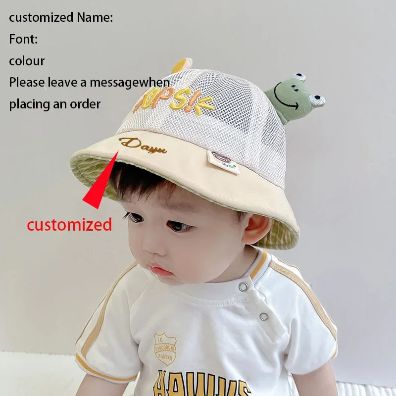 Baby Bucket Hat for Kids Spring Outdoor Boys Girls Sun Hat Summer Cute Frog Toddler Children Fisherman Cap Cotton Panama Bonnet