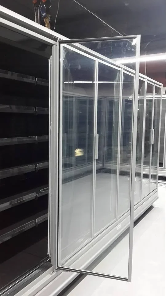 Refrigeration Equipment Glass Doors And Upright Display Chiller Glass Door With Heating Frame