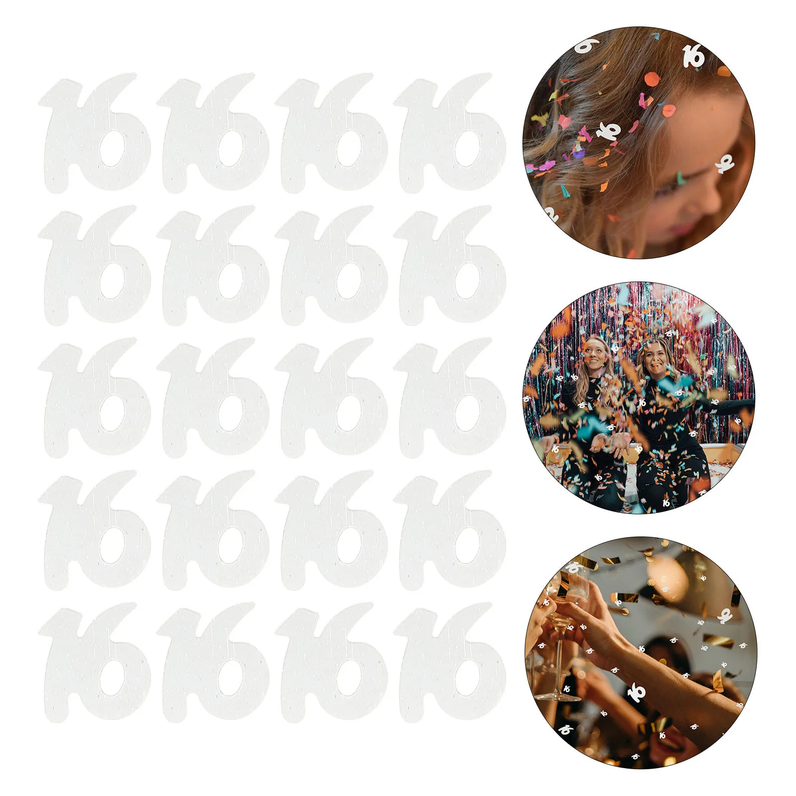 

1200pcs Number 16 Silver Sequins Party Decoration For Birthday Anniversary Celebration Table Sprinkle Wedding Event Favor Bag