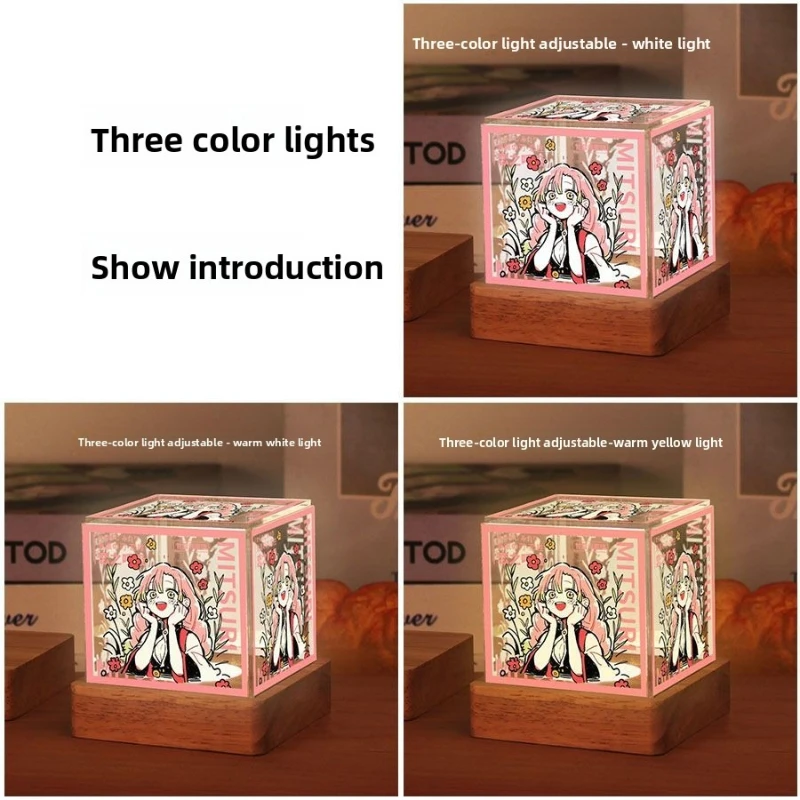 

Demon Slayer Rengoku Kyoujurou anime cartoon cute acrylic luminous stand Kawaii bedroom atmosphere night light decoration gift
