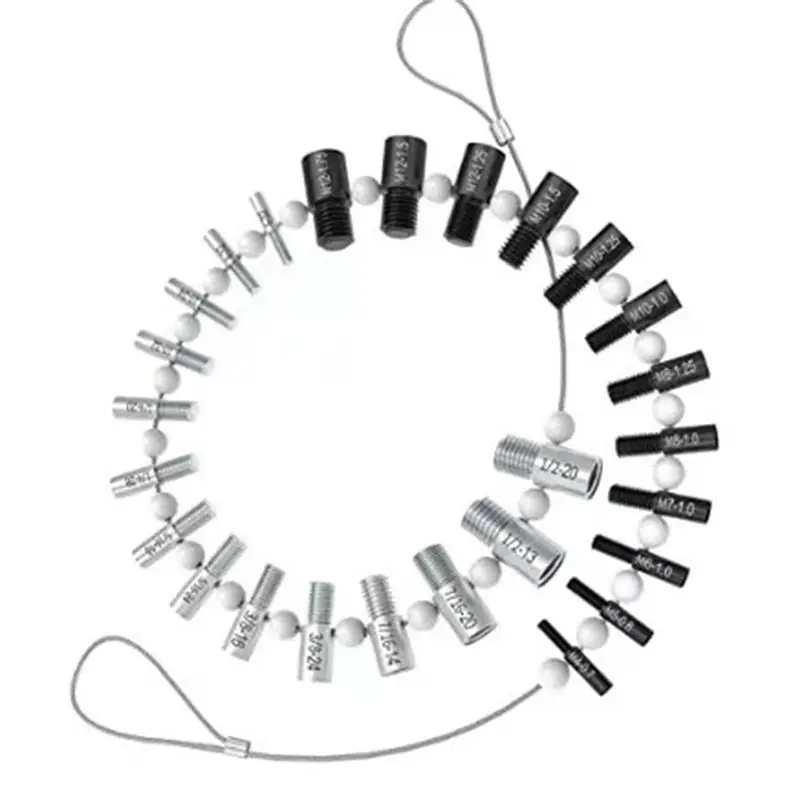 A11E-Portable Thread Tester Bolt Nut Screw Checking Checker 26 Male/Female Size Gauge Measuring Tool Kit