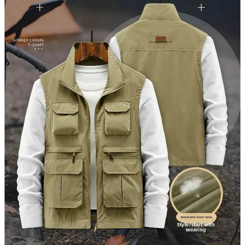 6XL TRAF Journalists, Anglers Are Wearing! Spring And Fall Model Quick-Drying Vest, Loose Large Size Is Super Practical